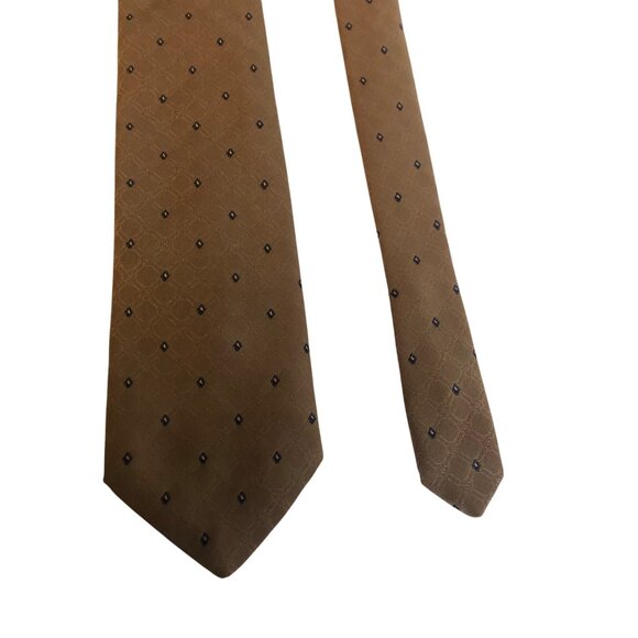 Envoy Tie Brown Blue Diamond Mens Necktie Vintage Office Work Formal Dad Gift - Picture 2 of 6